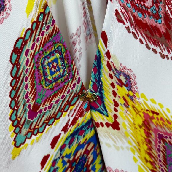 PILYQ Revolve Pink Yellow Geometric Halter Midi Swim Cover Up Dress One Size - Picture 6 of 8